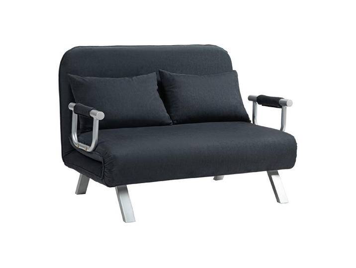HOMCOM Schlafsofa 2er-Sofa mit Schlaffunktion, Verstellbarer Rückenlehne, Kissen, Schlafsessel 1 Teile, für Wohnzimmer, Schlafzimmer, Schwarz, schwarz HOMCOM Schlafsofa 2er-Sofa mit Schlaffunktion, Verstellbarer Rückenlehne, Kissen, Schlafsessel 1 Teile, für Wohnzimmer, Schlafzimmer, Schwarz, schwarz von Homcom