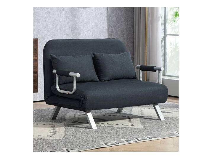 HOMCOM Schlafsofa 2er-Sofa mit Schlaffunktion, Verstellbarer Rückenlehne, Kissen, Schlafsessel 1 Teile, für Wohnzimmer, Schlafzimmer, Schwarz, schwarz HOMCOM Schlafsofa 2er-Sofa mit Schlaffunktion, Verstellbarer Rückenlehne, Kissen, Schlafsessel 1 Teile, für Wohnzimmer, Schlafzimmer, Schwarz, schwarz von Homcom