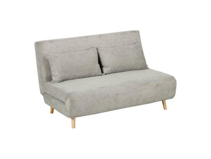 HOMCOM Schlafsofa Doppelschlafsofa mit 3-fach verstellbarer Rückenlehne und 2 Kissen, Polstersofa 1 Teile, für Wohnzimmer, Schlafzimmer, Hellgrau von Homcom