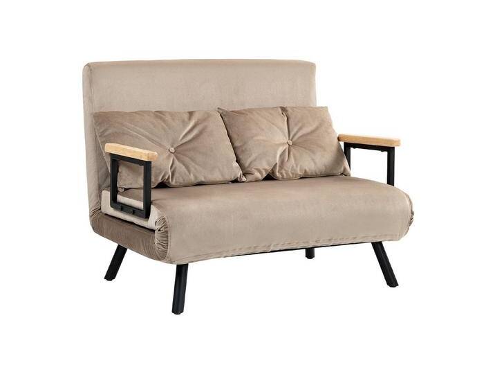 HOMCOM Schlafsofa Polystersofa mit Samtoptik und Rückenkissen, Klappbett 1 Teile, mit Verstellbarer Rückenlehne, Blau, braun HOMCOM Schlafsofa Polystersofa mit Samtoptik und Rückenkissen, Klappbett 1 Teile, mit Verstellbarer Rückenlehne, Blau, braun von Homcom