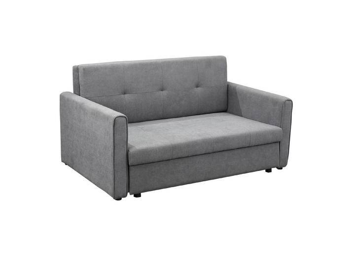 HOMCOM Schlafsofa Schlafcouch mit Bettfunktion, mit Stauraum, 2-Sitzer Sofa 1 Teile, für Wohnzimmer, Grau, grau von Homcom
