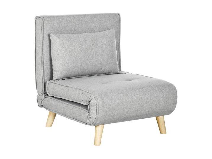 HOMCOM Schlafsofa Schlafsessel mit Bettfunktion, Lendenkissen, Klappsessel 1 Teile, für Wohnzimmer, Hellgrau, grau von Homcom