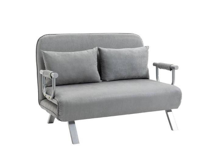 HOMCOM Schlafsofa Zweisitzer mit Bettfunktion, Einzelbett mit Kissen, Schlafcouch 1 Teile, für Wohnzimmer, Hellgrau HOMCOM Schlafsofa Zweisitzer mit Bettfunktion, Einzelbett mit Kissen, Schlafcouch 1 Teile, für Wohnzimmer, Hellgrau von Homcom