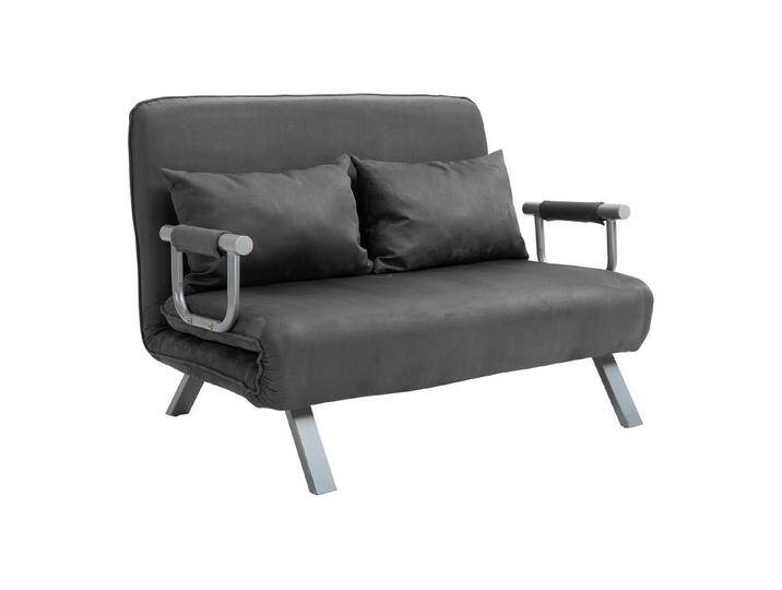 HOMCOM Schlafsofa Zweisitzer mit Bettfunktion, Einzelbett mit Kissen, Schlafsessel 1 Teile, für Wohnzimmer, Grau, grau HOMCOM Schlafsofa Zweisitzer mit Bettfunktion, Einzelbett mit Kissen, Schlafsessel 1 Teile, für Wohnzimmer, Grau, grau von Homcom