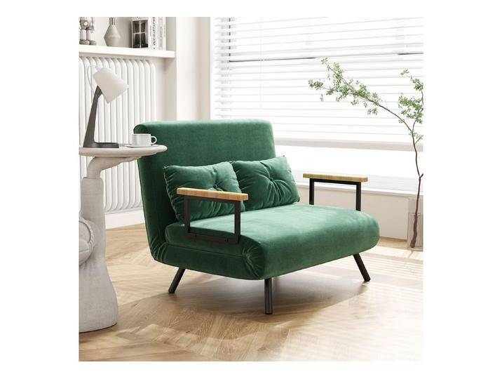 HOMCOM Schlafsofa Zweisitzer mit Bettfunktion, Schlafcouch mit Samtoptik, Verstellbare Couch 1 Teile, 102 x 73 x 81 cm, Grün, grün HOMCOM Schlafsofa Zweisitzer mit Bettfunktion, Schlafcouch mit Samtoptik, Verstellbare Couch 1 Teile, 102 x 73 x 81 cm, Grün, grün von Homcom