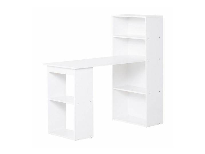 HOMCOM Schreibtisch Küchentisch mit Regal Computertisch Arbeitstisch (Laptoptisch, 1-St., Büroregal), Weiß 120 x 55 x 120 cm, weiß von Homcom