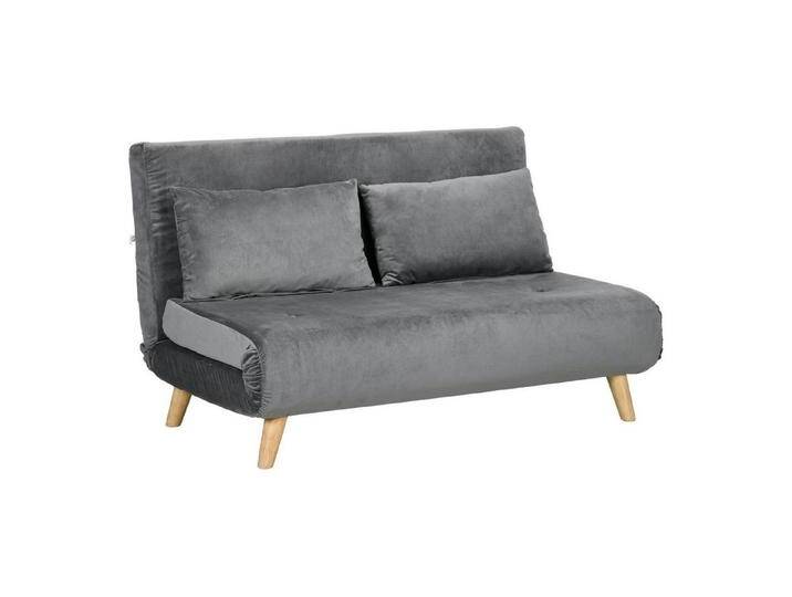 HOMCOM Sessel 2-Sitzer Sofa mit Bettfunktion, Klappsofa mit verstellbare Rückenlehne (Schlafcouch, 1-St., Bettsofa), für Wohnzimmer, Grau von Homcom