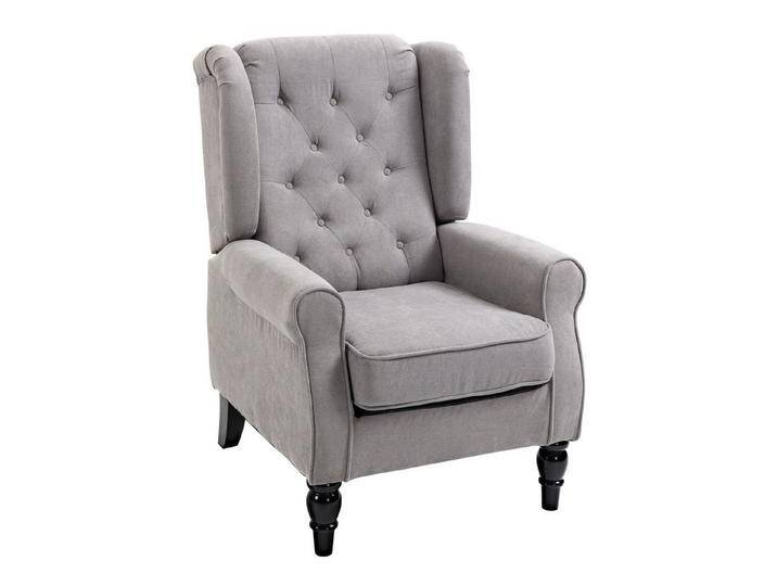 HOMCOM Sessel Einzelsessel, Akzentsessel mit Tufting Holzfüße (Ohrensessel, 1-St., Relaxsessel), für Wohnzimmer, Grau, grau, ohne Leuchtmittel von Homcom