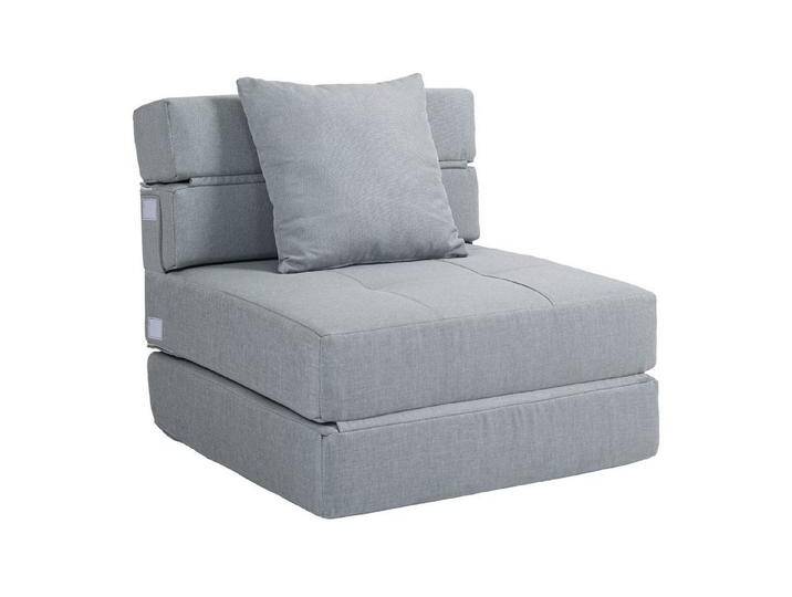 HOMCOM Sessel Einzelsofa mit Kissen, Klappsessel, 2-in-1 Design (Schlafsessel, 1-St., Bettsessel), bis 120 kg Belastbar, Blau, grau von Homcom