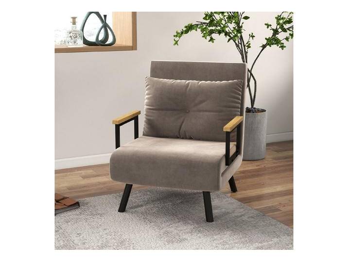HOMCOM Sessel Gästebett mit Rückenkissen, Polstersofa mit Verstellbarer Rückenlehne (Relaxsessel mit Bettfunktion, 1-St., Schlafsofa), für Schlafzimmer, Wohnzimmer von Homcom