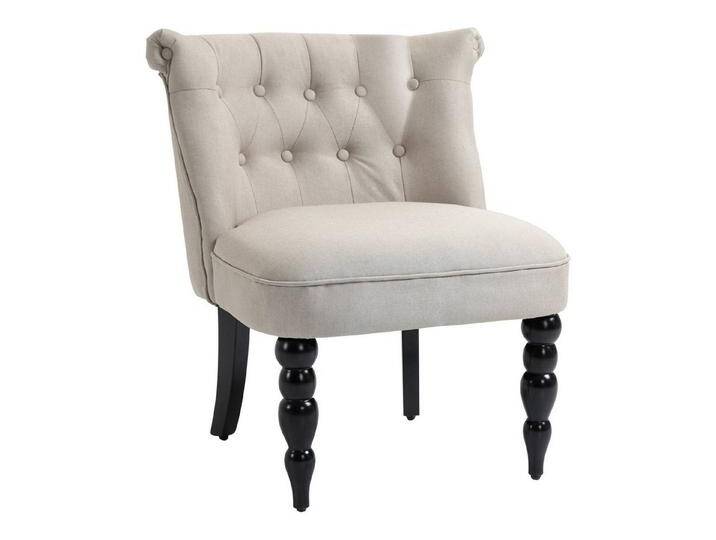 HOMCOM Sessel Polstersessel mit Knopfdesign, beige braun schwarz von Homcom
