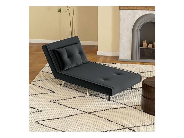 HOMCOM Sessel Schlafsessel, Relaxsessel mit Schlaffunktion, Liegesessel (Klappsessel, 1-St., Bettsessel), für Schlafzimmer, Wohnzimmer, Schwarz von Homcom