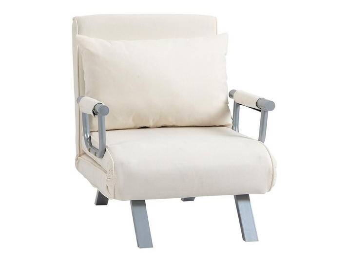 HOMCOM Sessel Schlafsofa mit Armlehne 3-in-1 Schlafsessel (Klappbett, 1-St., Klappmatratze), Samt Creme, 65 x 69 x 80 cm, Ohne Leuchtmittel von Homcom