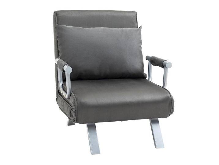 HOMCOM Sessel mit Armlehne, 3-in-1 Gästebett, Klappmatratze, Klappbett (Schlafsessel, 1-St., Schlafsofa), für Wohnzimmer, Hellgrau, grau von Homcom
