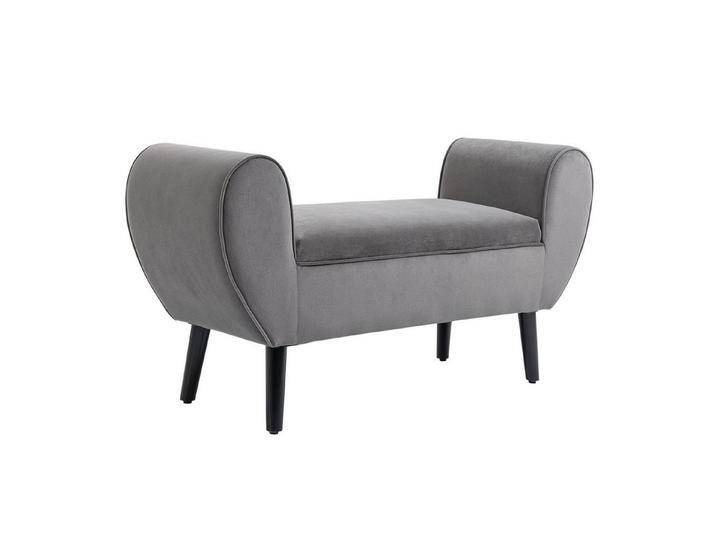 HOMCOM Sitzbank Polsterbank mit Stauraum (Aufbewahrungsbank, 1-St., Truhenbank), Gummiholz Grau 118 x 42 x 66 cm, grau von Homcom