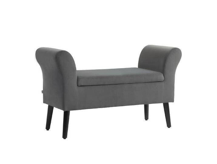 HOMCOM Sitzbank mit Stauraum, Armlehnen, Sitzhöhe 46cm (Truhenbank, 1-St., Polsterbank), für Flur Schlafzimmer Polyester 111,5 x 41 x 65 cm Dunkelgrau, grau, Polyester von Homcom
