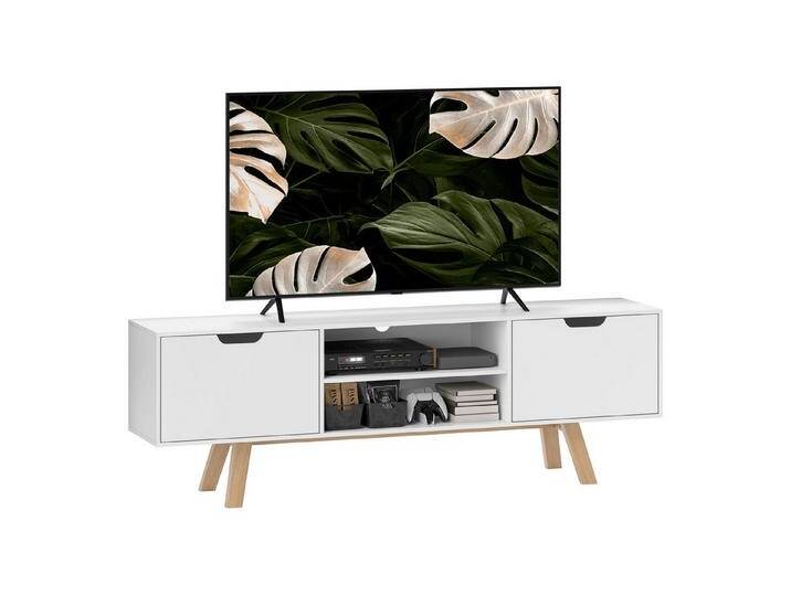 HOMCOM TV-Board für Fernseher bis zu 65 Zoll, mit 2 Schränken und 2 Regalebenen (Fernsehtisch, 1 St., TV-Schrank), für Wohnzimmer von Homcom