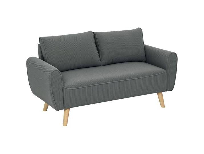 HOMCOM ZWEISITZER, Dunkelgrau, 145x78x75 cm, Wohnzimmer, Sofas & Couches, Sofas, 2-Sitzer Sofas von Homcom