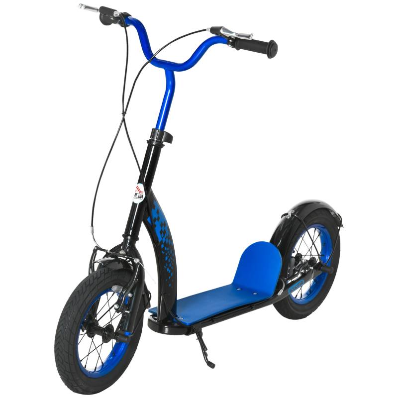 Monopattino per bambini 5+ anni altezza regolabile acciaio pp blu von Homcom