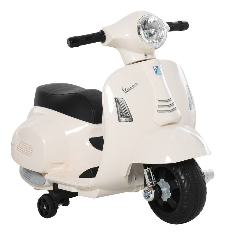 Moto elettrica con licenza vespa fari e clacson bianco von Homcom