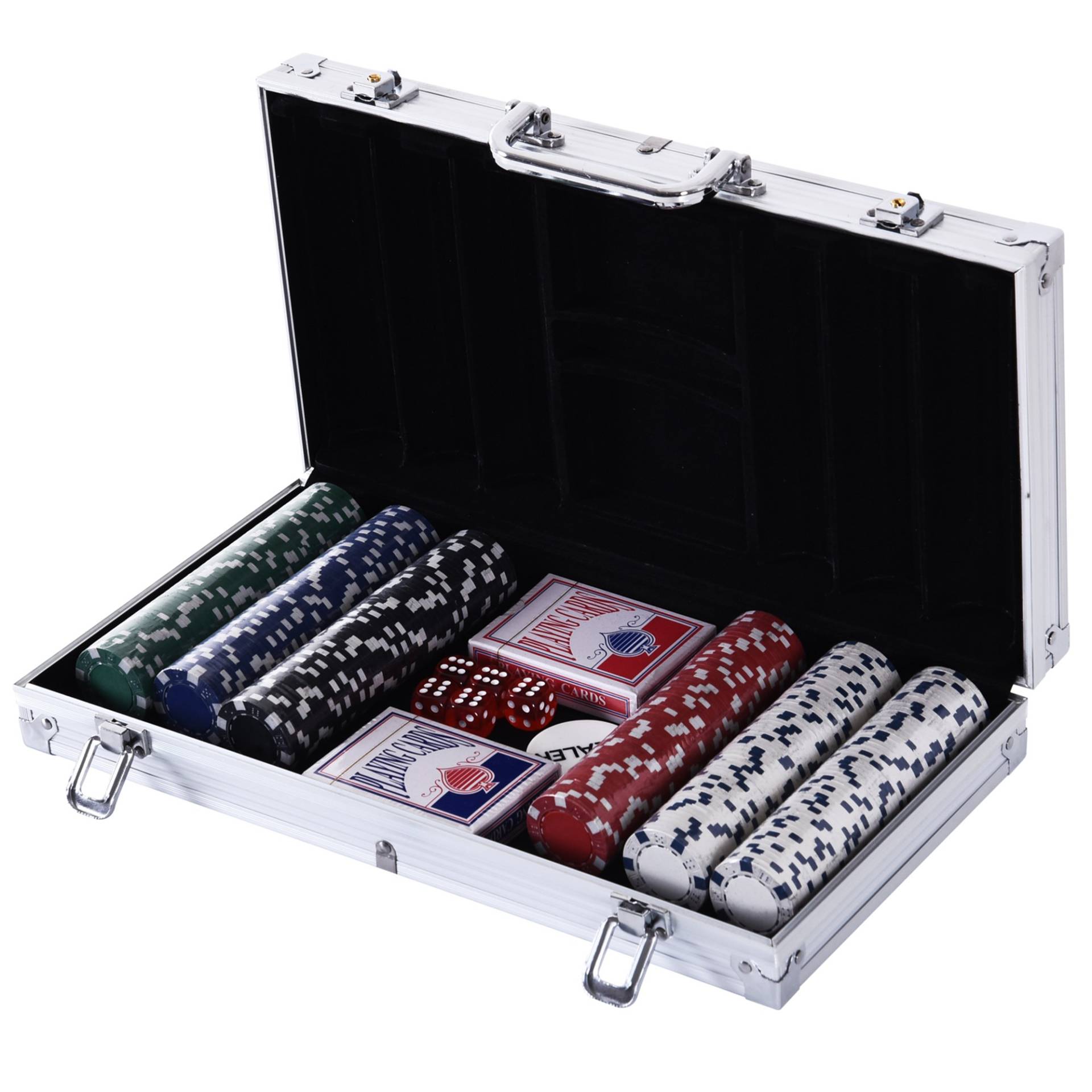 Valigetta poker professionale con fiches e mazzi alluminio colorato von Homcom
