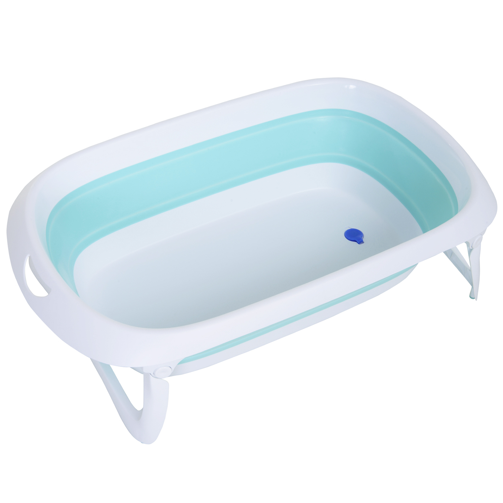 Vaschetta per bagnetto neonati ergonomica pieghevole plastica azzurra von Homcom