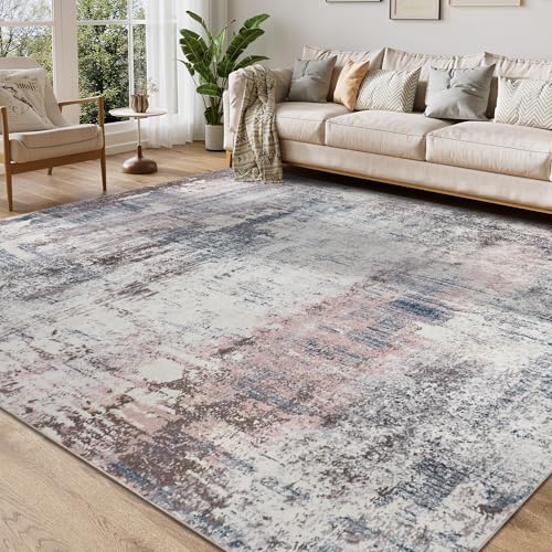 Homcomodar Abstrakter Teppich Wohnzimmer 160x230cm Großer Teppich Schlafzimmer Waschbar Moderne Teppiche Kurzflor rutschfest für Wohnzimmer Esszimmer von Homcomodar