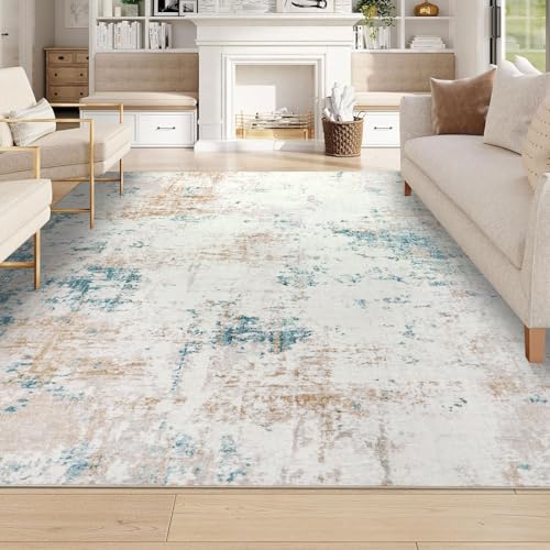 Homcomodar Teppich Wohnzimmer 160x230cm Teppich Beige Moderne Waschbarer Teppiche Schlafzimmer Kurzflor für Kinderzimmer Esszimmer Wohnzimmer von Homcomodar