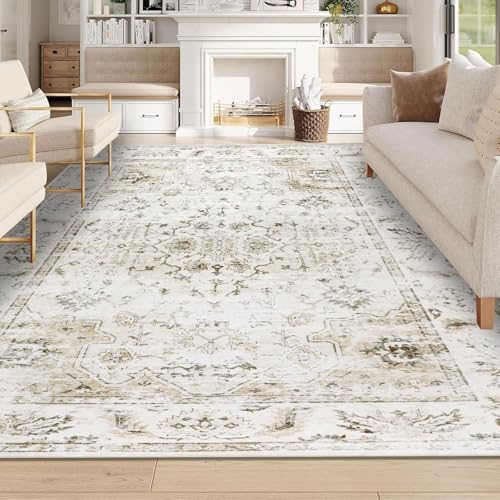 Homcomodar Teppich Beige 200x290cm Teppich Wohnzimmer Waschbarer Teppiche Schlafzimmer Boho Teppiche Kurzflor für Schlafzimmer Wohnzimmer Homcomodar Teppich Beige 200x290cm Teppich Wohnzimmer Waschbarer Teppiche Schlafzimmer Boho Teppiche Kurzflor für Schlafzimmer Wohnzimmer von Homcomodar