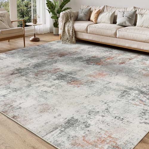 Homcomodar Teppich Wohnzimmer 160x230cm Teppich Schlafzimmer Kurzflor Waschbarer Teppiche Kinderzimmer Moderne Abstrakter Wohnzimmerteppich für Esszimmer Wohnzimmer(Braun) von Homcomodar