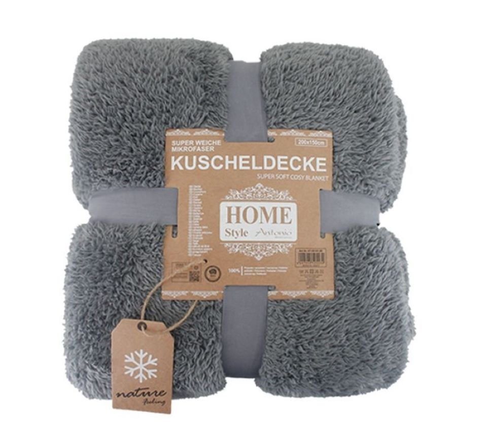 Wohndecke Teddy Kuscheldecke in Kunstfell-Optik, flauschige Mikrofaser Decke, Home,Relax&Style, 150 x 200 cm große, warme, weiche Kuscheldecke von Home,Relax&Style