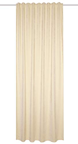 HOMEbasics 085425-0201 - THERMOCHENILLE WOLLY Thermovorhang - mit Kombiband | Creme 145 x 135 cm von HOMEbasics