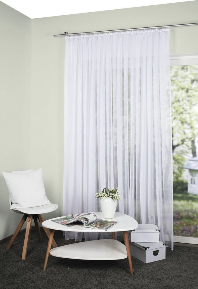Home Basics Gardine FLAMIO, Multifunktionsband (1 St), transparent, Fertigstore Flammgarn von Home Basics