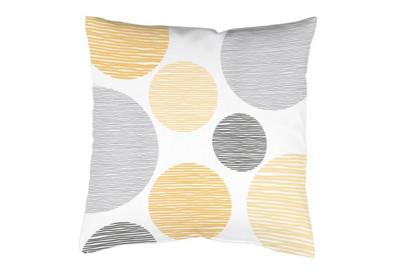 Home Basics Gardine Kissenhülle BORDEN samt, Kreisdruck, ohne Füllung, beidseitig bedruckt, (1 St), Polyester von Home Basics
