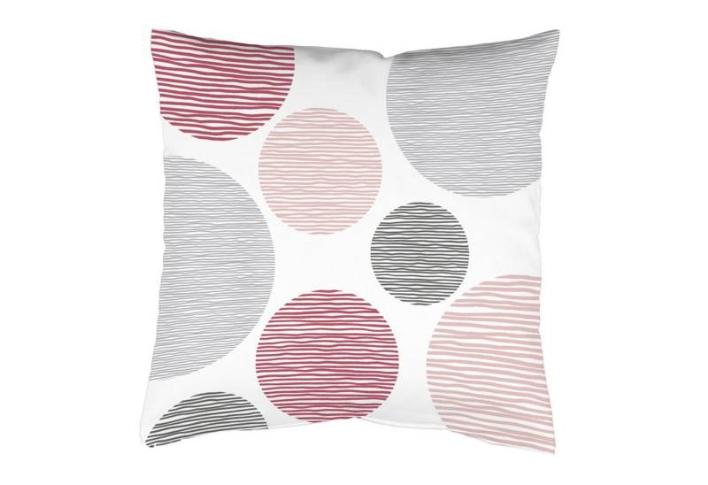 Home Basics Gardine Kissenhülle BORDEN samt, Kreisdruck, ohne Füllung, beidseitig bedruckt, (1 St), Polyester von Home Basics