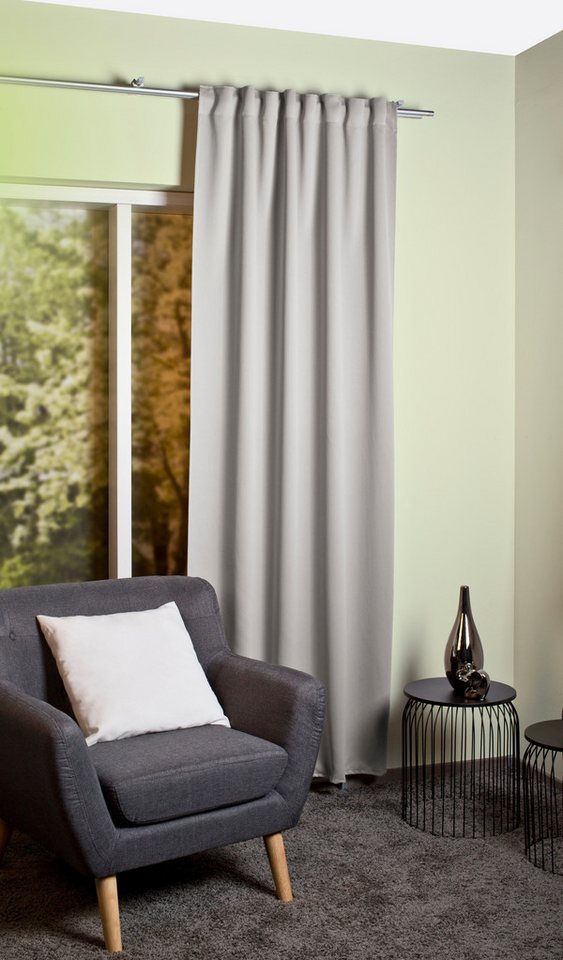 Home Basics Verdunkelungsvorhang BLACKY (1 St), Multifunktionsband, verdunkelnd, Verdunklungsschal, Multifunktionsband, Uni von Home Basics