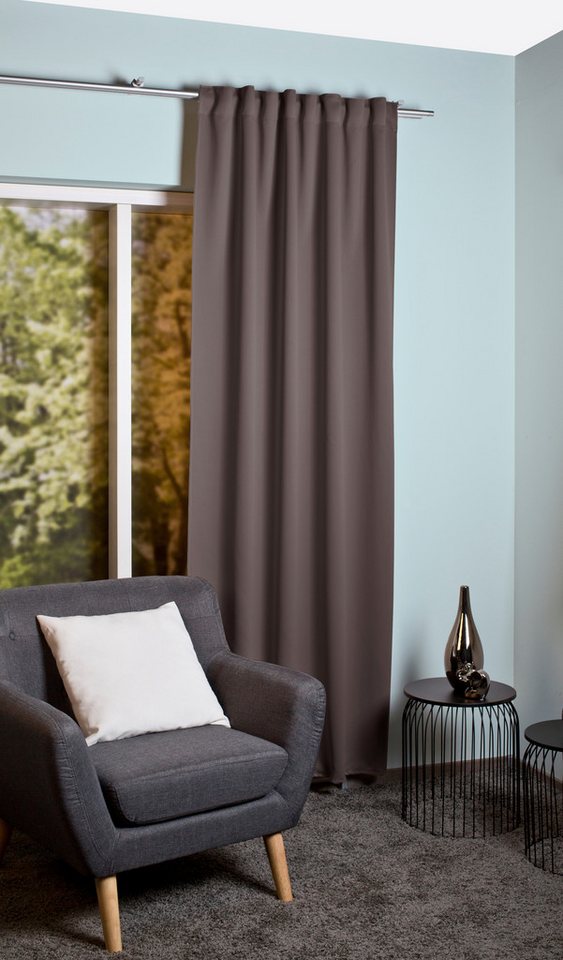 Home Basics Verdunkelungsvorhang BLACKY (1 St), Multifunktionsband, verdunkelnd, Verdunklungsschal, Multifunktionsband, Uni von Home Basics