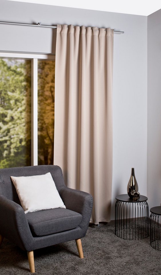 Home Basics Verdunkelungsvorhang BLACKY (1 St), Multifunktionsband, verdunkelnd, Verdunklungsschal, Multifunktionsband, Uni von Home Basics