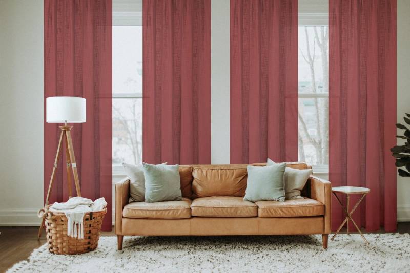 Home Basics Vorhang 080530 Kombiband Fertigschal SOFTY halbtransparent, (2 St), Polyester von Home Basics