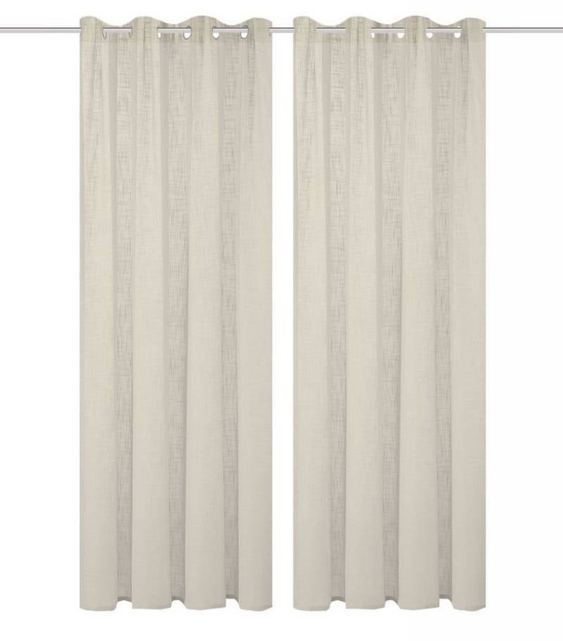 Home Basics Vorhang 800530 Ösen Fertigschal SOFTY halbtransparent, Leinenstrucktur, (2 St), 100% Polyester von Home Basics