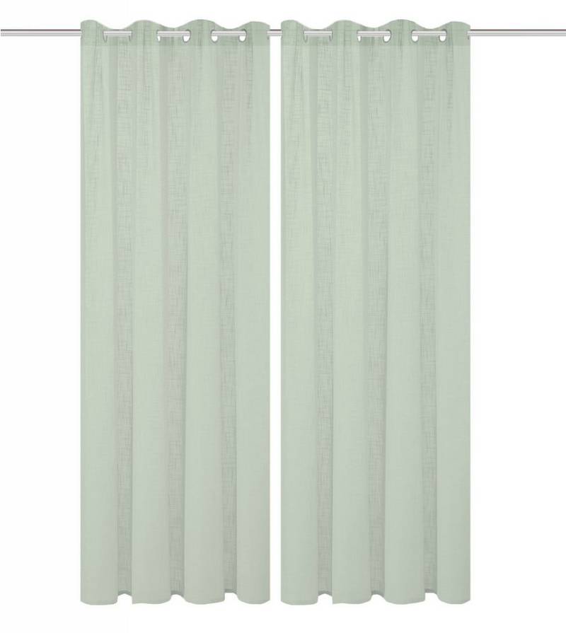 Home Basics Vorhang 800530 Ösen Fertigschal SOFTY halbtransparent, Leinenstrucktur, (2 St), 100% Polyester von Home Basics