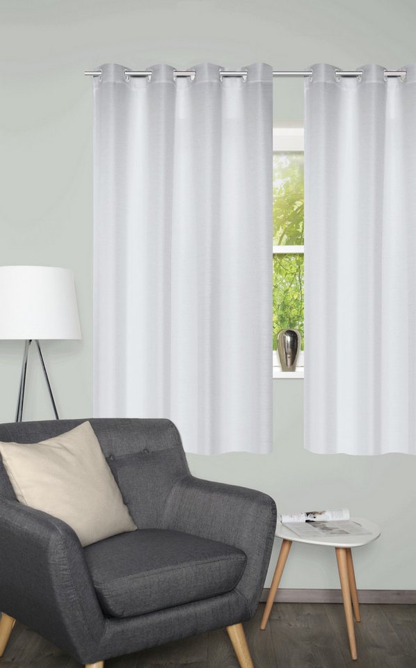 Home Basics Vorhang BENOGA 2er SET (2 St), Ösen, blickdicht, SET, Ösenschal, Uni, Dekostruktur von Home Basics