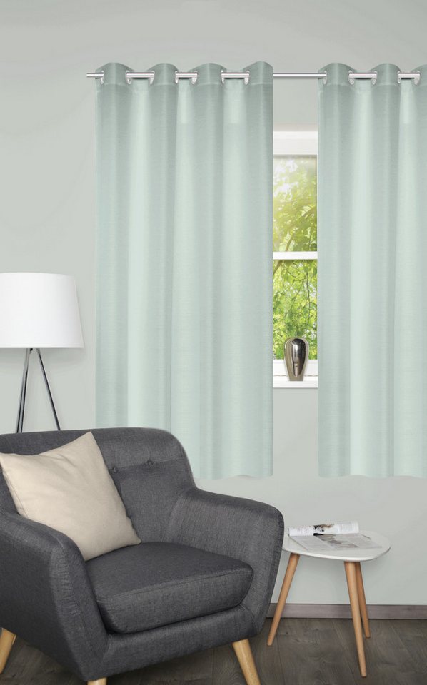 Home Basics Vorhang BENOGA 2er SET (2 St), Ösen, blickdicht, SET, Ösenschal, Uni, Dekostruktur von Home Basics