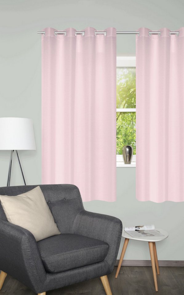 Home Basics Vorhang BENOGA 2er SET (2 St), Ösen, blickdicht, SET, Ösenschal, Uni, Dekostruktur von Home Basics