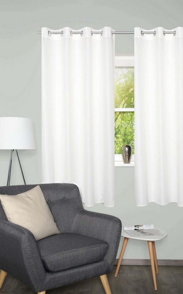 Home Basics Vorhang BENOGA 2er SET (2 St), Ösen, blickdicht, SET, Ösenschal, Uni, Dekostruktur von Home Basics
