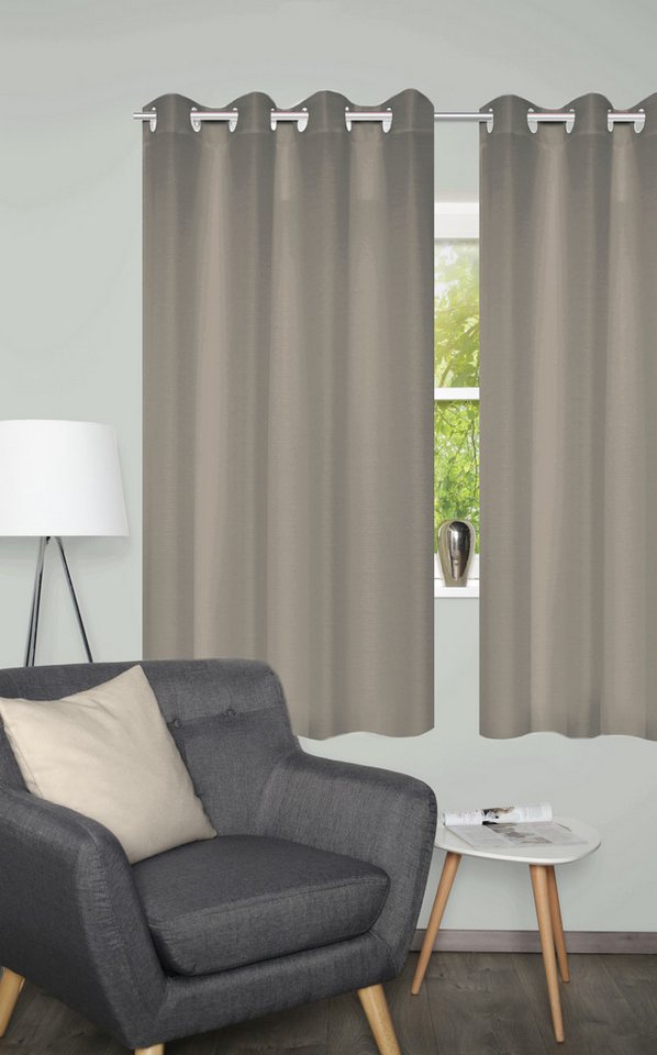 Home Basics Vorhang BENOGA 2er SET (2 St), Ösen, blickdicht, SET, Ösenschal, Uni, Dekostruktur von Home Basics