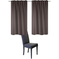 Home Basics Vorhang "BLACKY", (2 St.), 2er Pack Kombibandschal BLACKY Uni von Home Basics