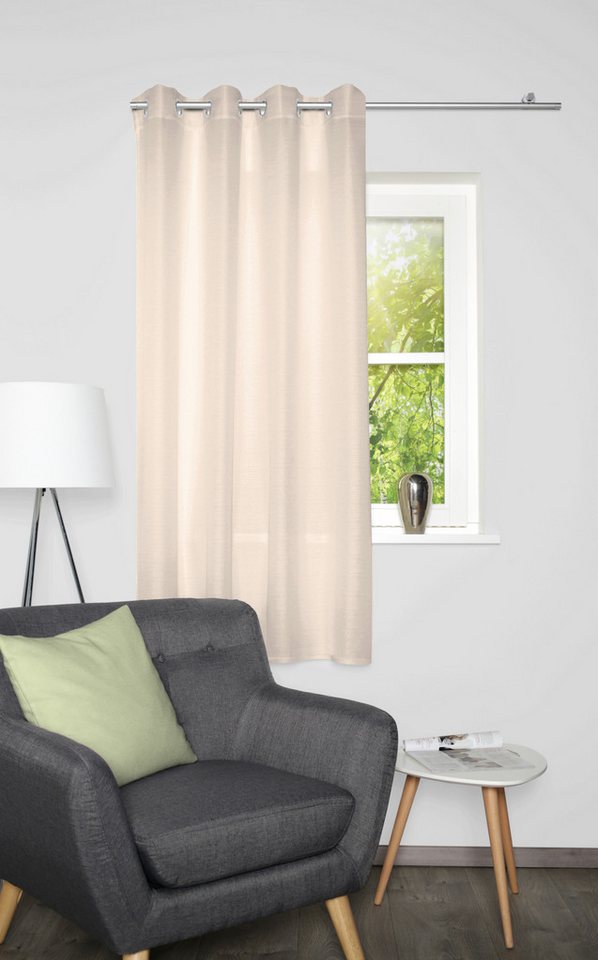 Home Basics Vorhang Benoga 175 x 135 cm 1x Fertigschal Beige, (1 St), Kunstfaser, 1x Fertigschal Beige von Home Basics