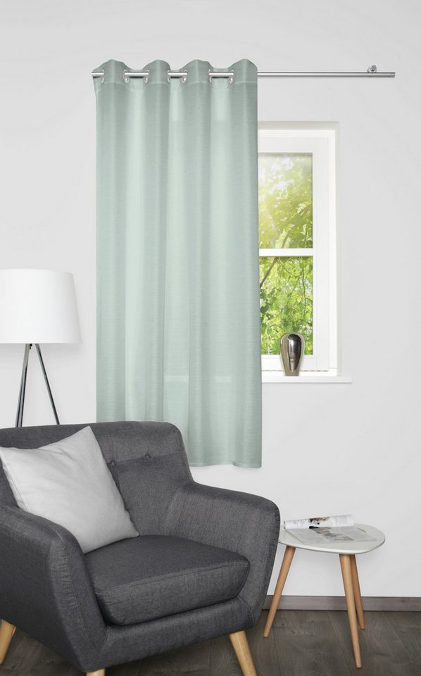 Home Basics Vorhang Benoga 175 x 135 cm 1x Fertigschal Mint (1 St), Kunstfaser, 1x Fertigschal Mint von Home Basics
