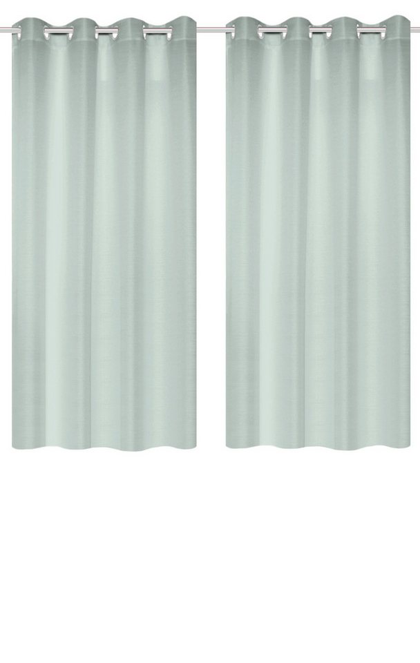 Home Basics Vorhang Benoga 2Er Set 175 x 135 cm 2x Fertigschal Mint, (2 St), Kunstfaser, 2x Fertigschal Mint von Home Basics